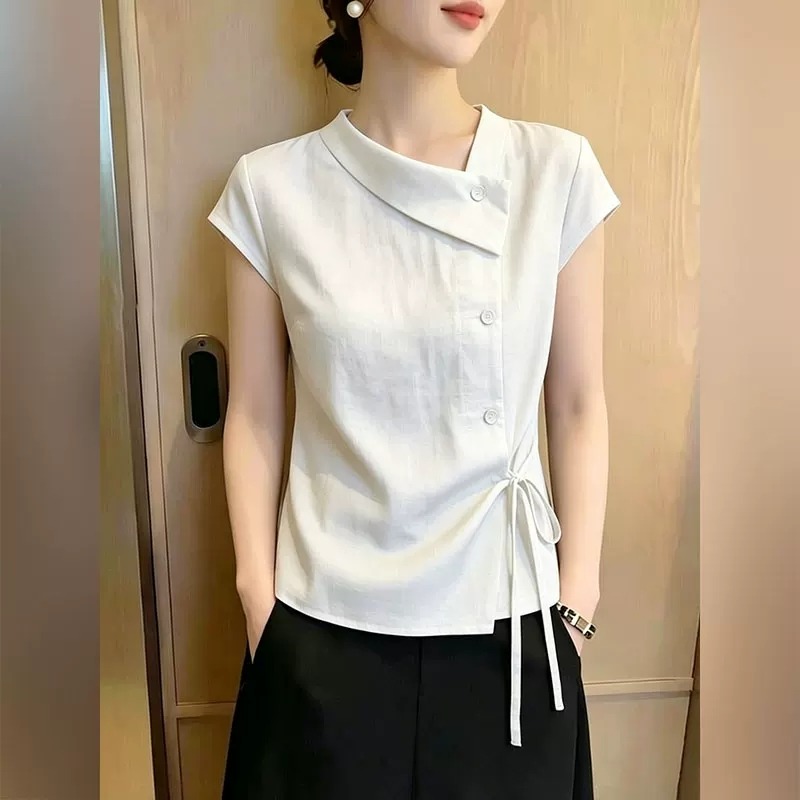 Vintage Fashion In Chinese - Женские блузки в китайском стиле, однотонные
