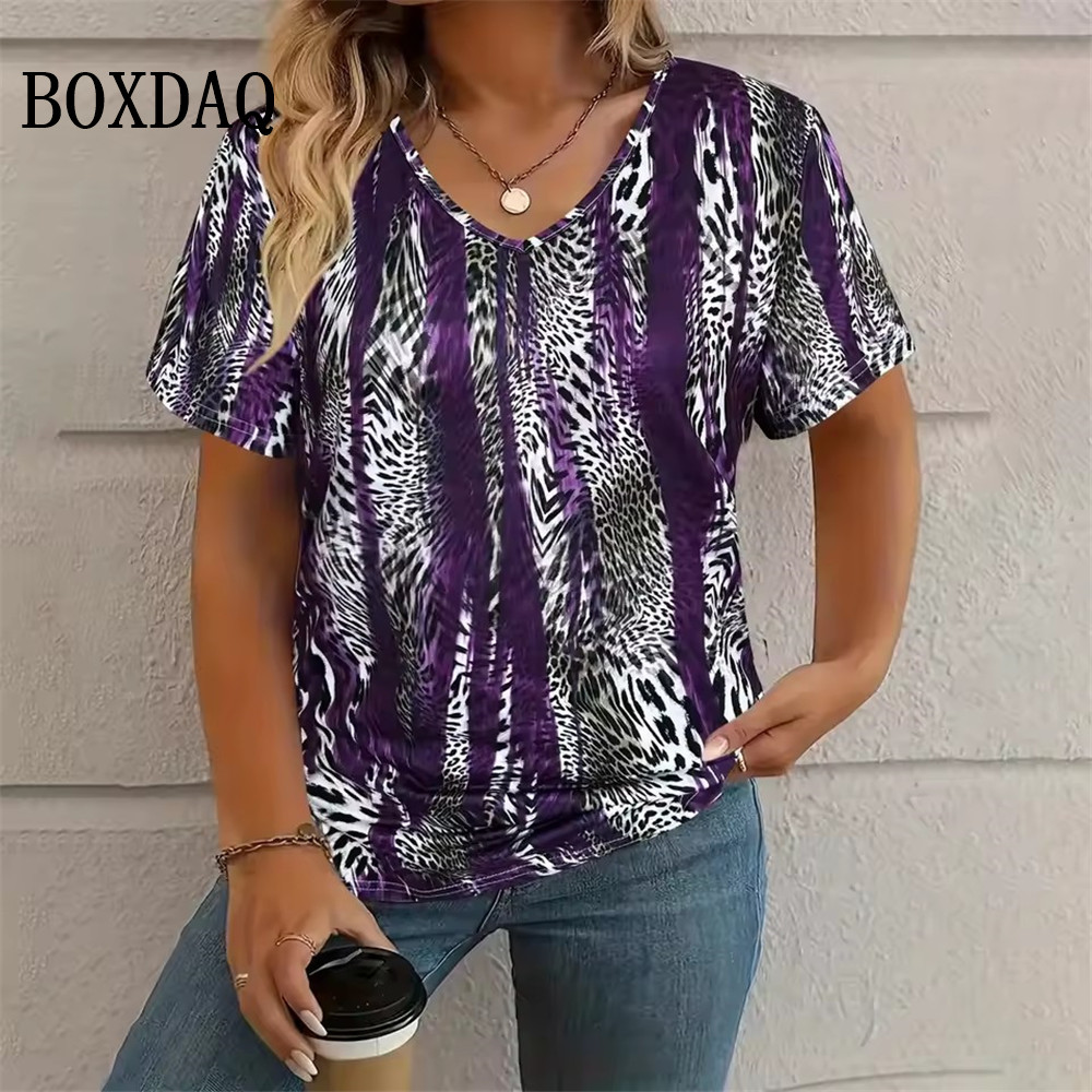 Vintage Fashion Fabrics - Летняя винтажная футболка с леопардовым 3D