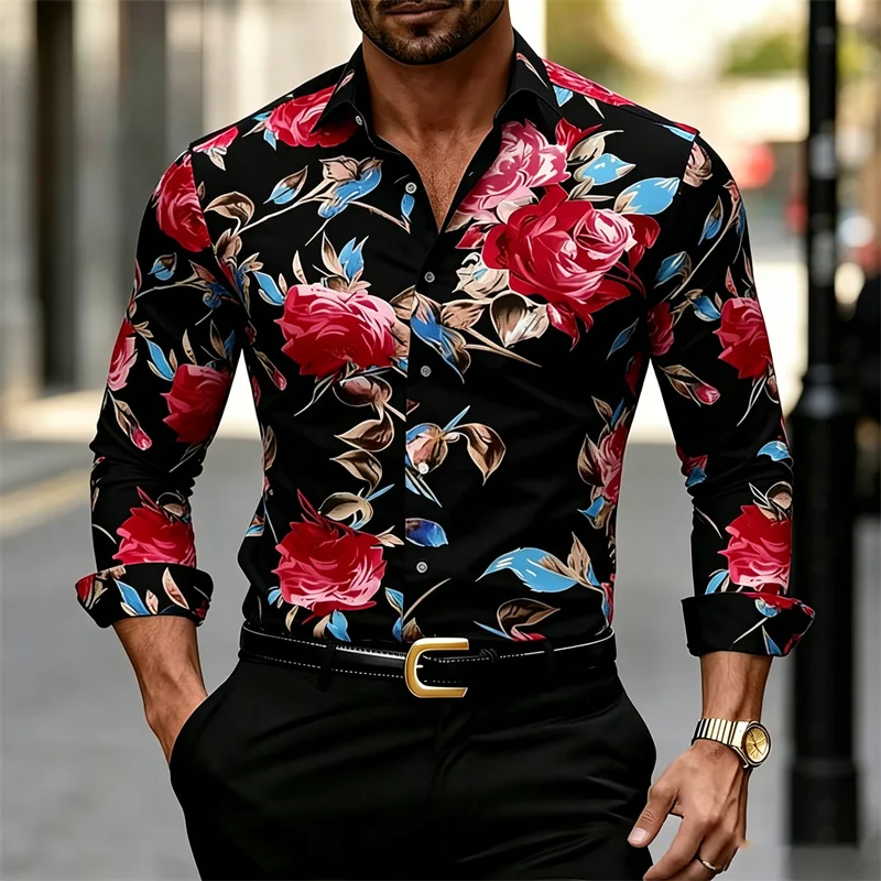 Мужская рубашка с длинным рука – обзор и цена Printed Floral Shirt