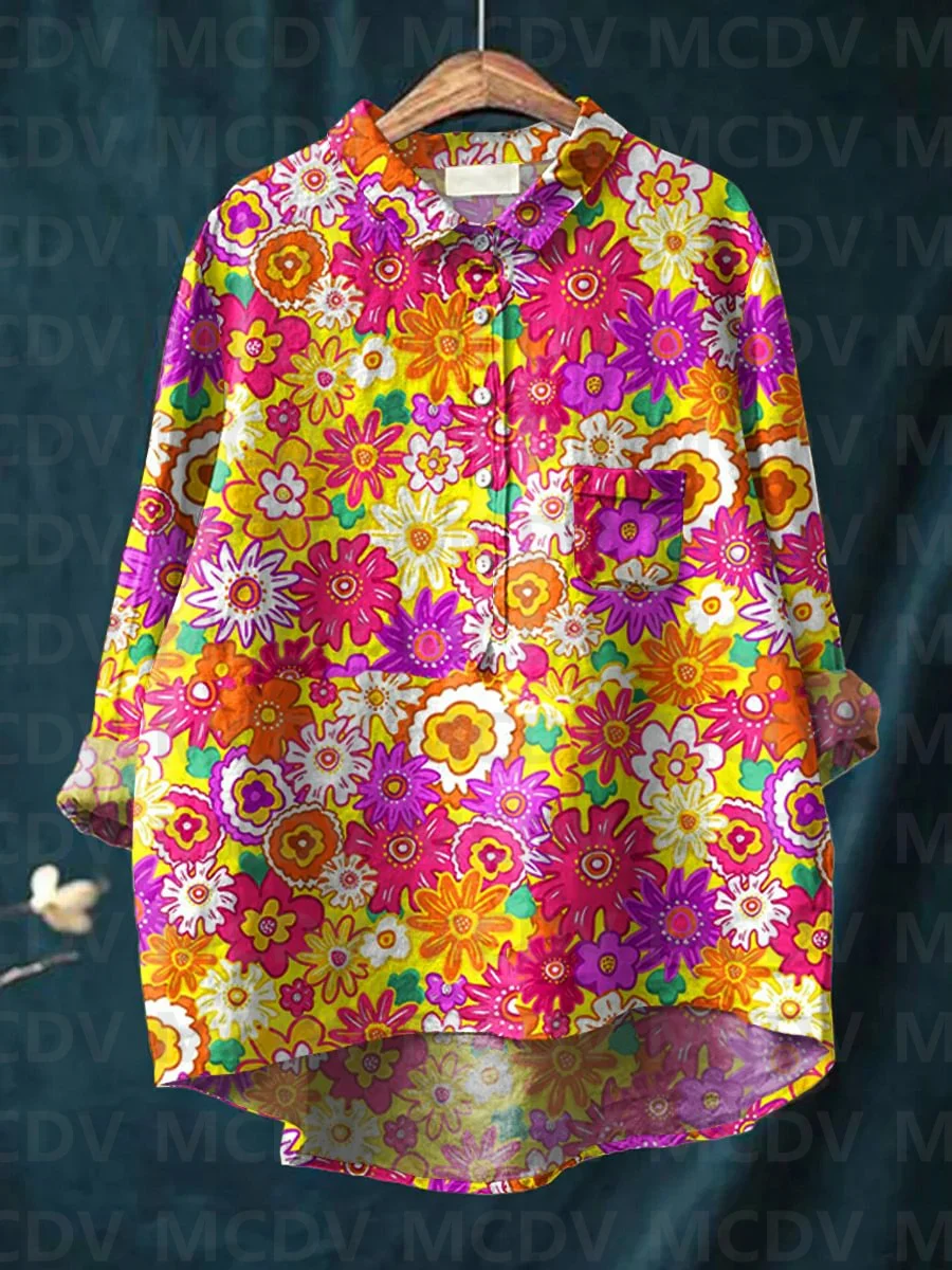 Женская винтажная повседневная – обзор и цена Printed Floral Shirt