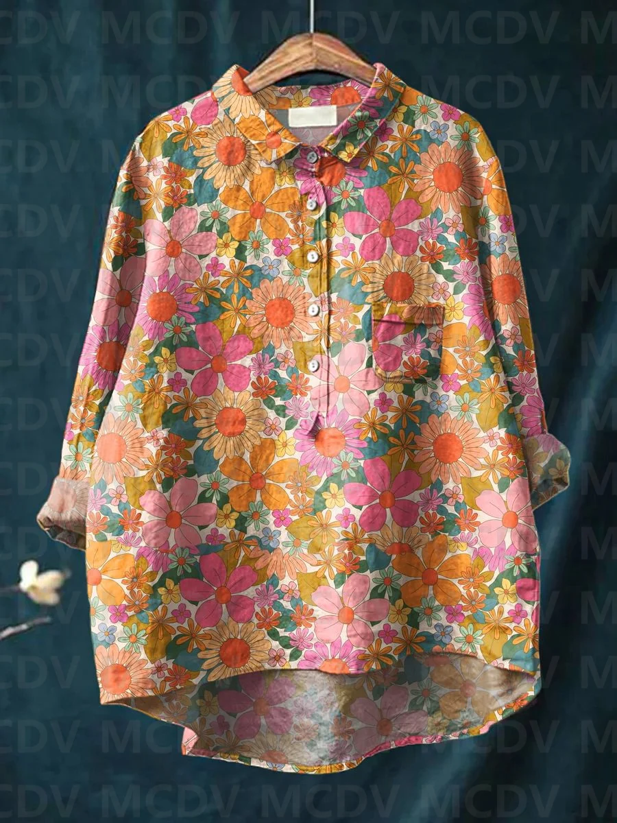 Женская винтажная повседневная – обзор и цена Printed Floral Shirt